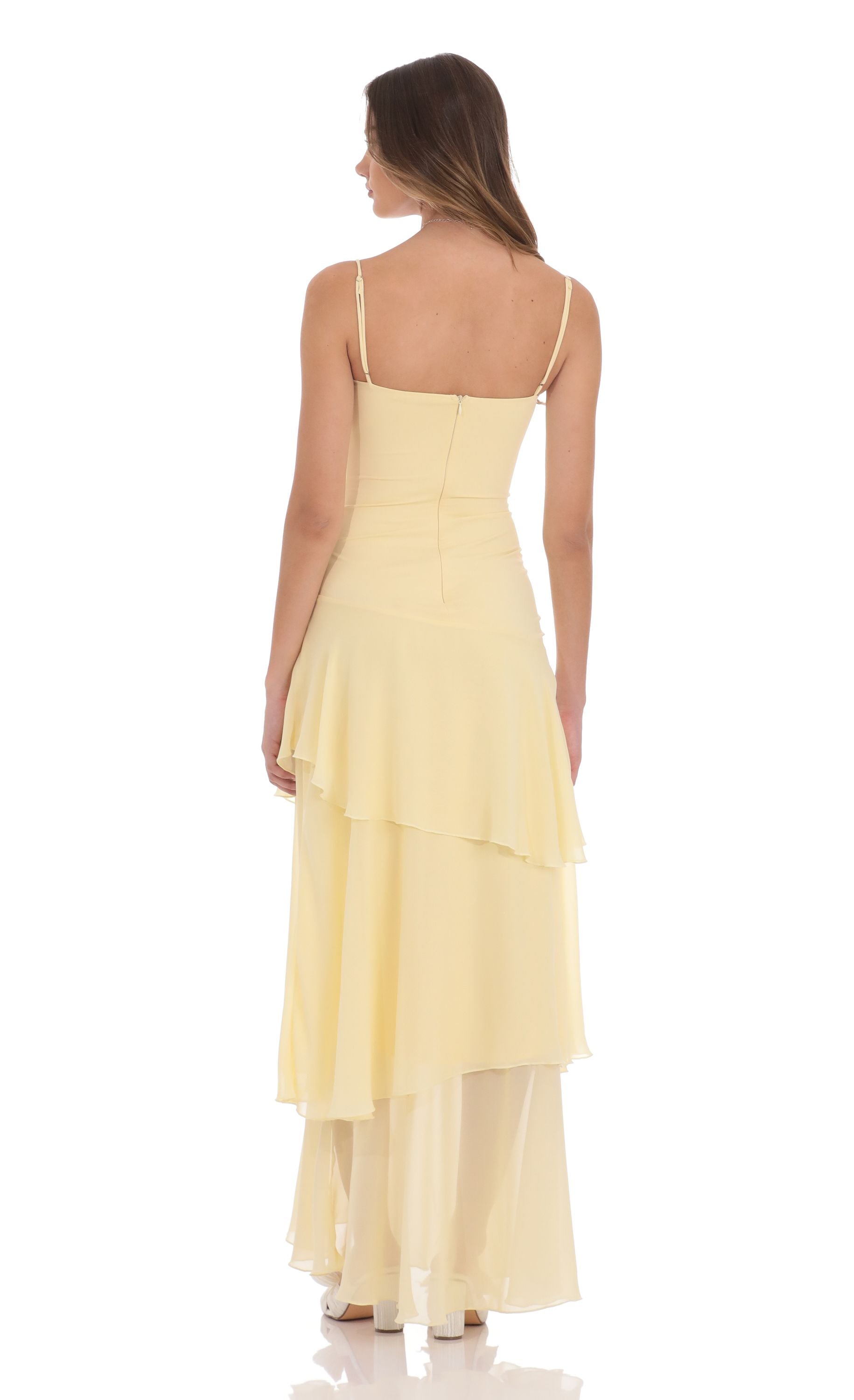 Tilly|Ruffle Maxi Dress - Velour Muse London