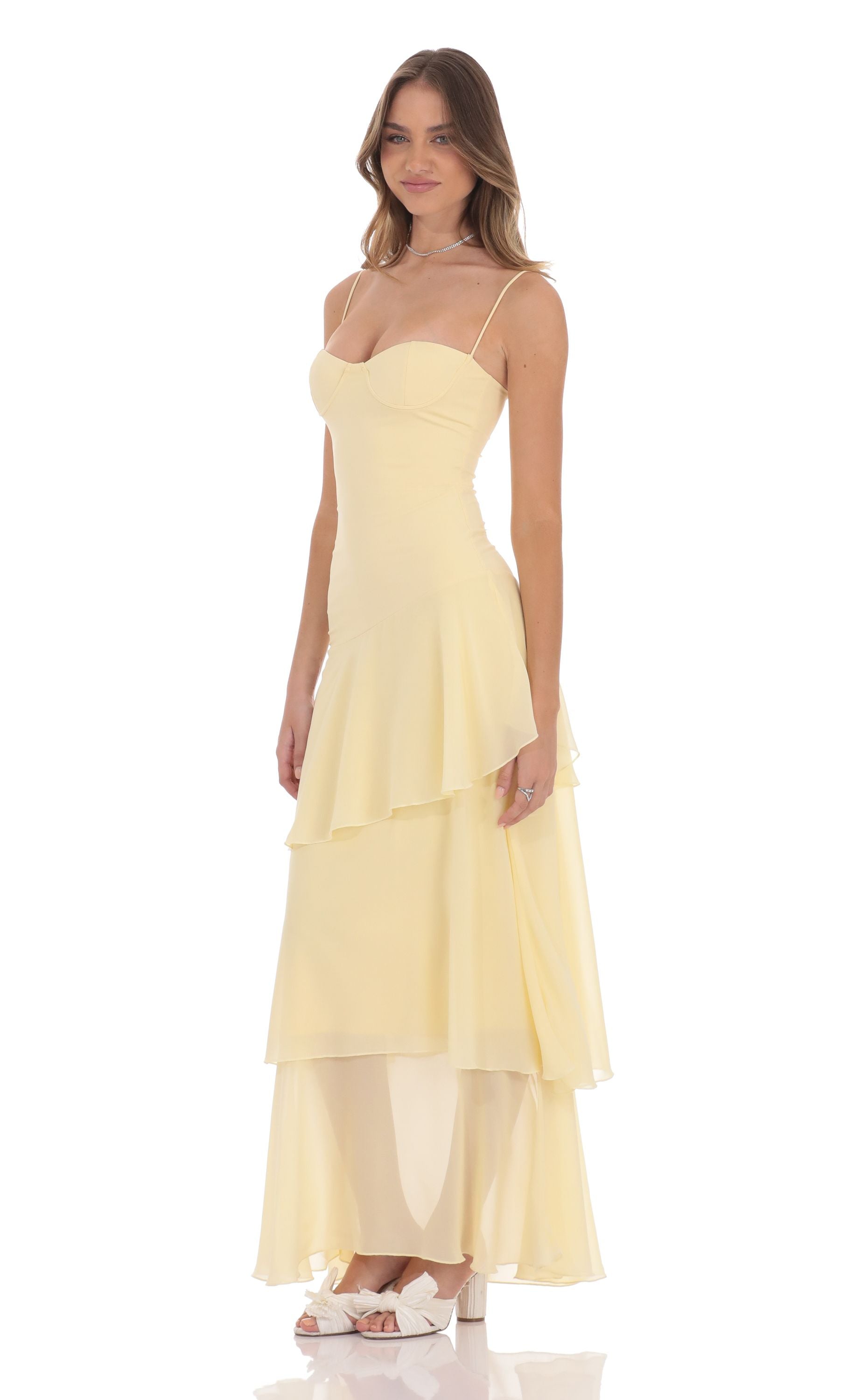 Tilly|Ruffle Maxi Dress - Velour Muse London