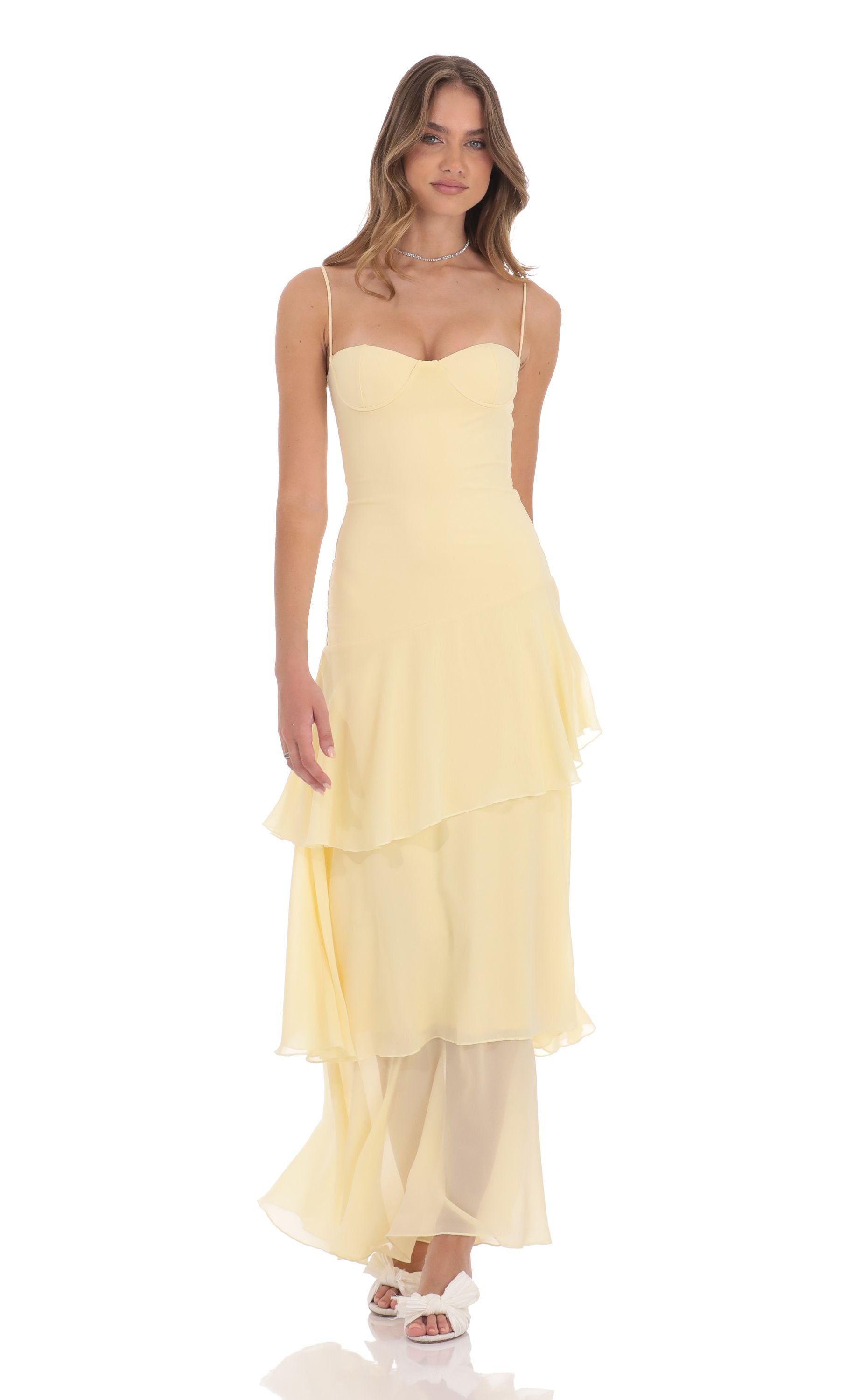 Tilly|Ruffle Maxi Dress - Velour Muse London